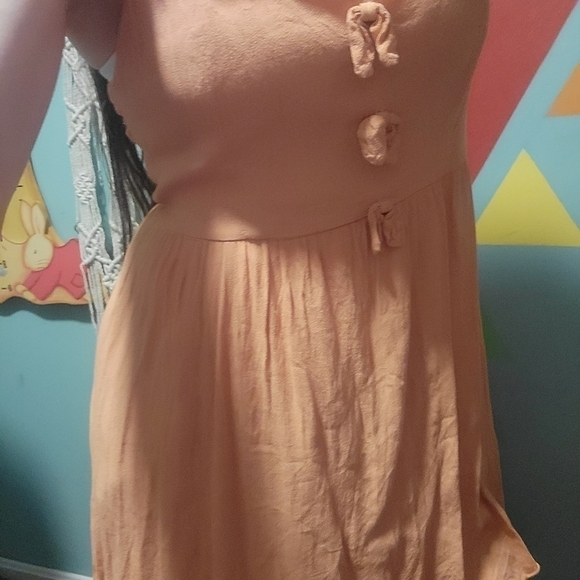 Forever 21 Exclusive Women's Peach Empire Waist Mini Dress Size Large - Picture 4 of 10